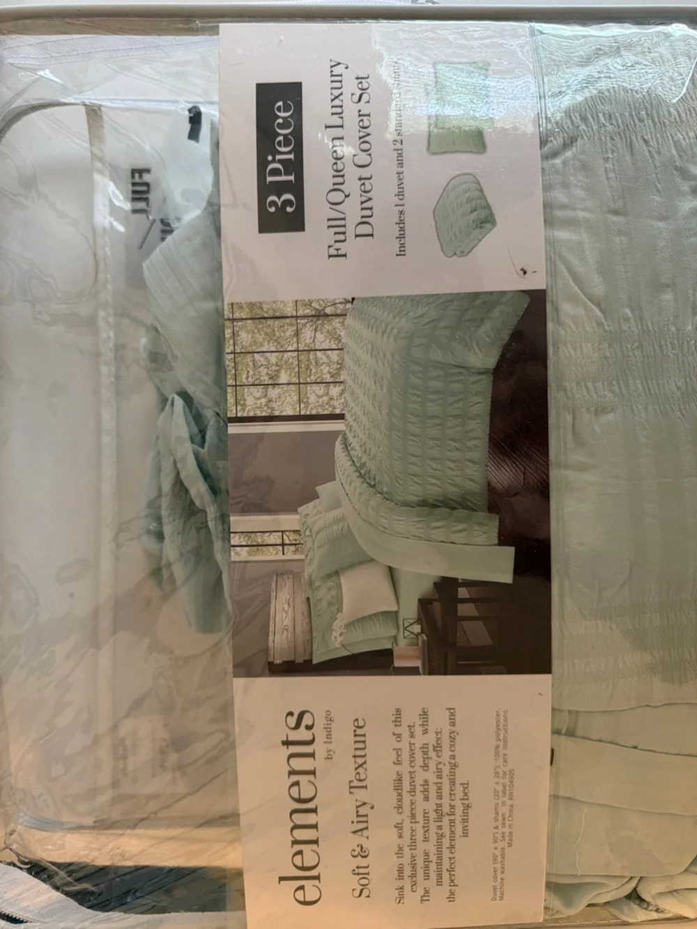 3-Piece Full/Queen Duvet Cover Set - Light Mint